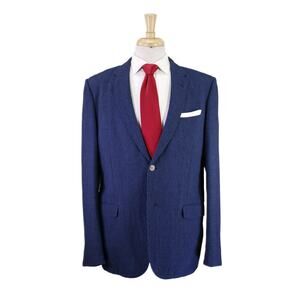 Gucci Recent Blue Gingham Check Seersucker Wool Cotton Silk 2-Btn Suit 44R